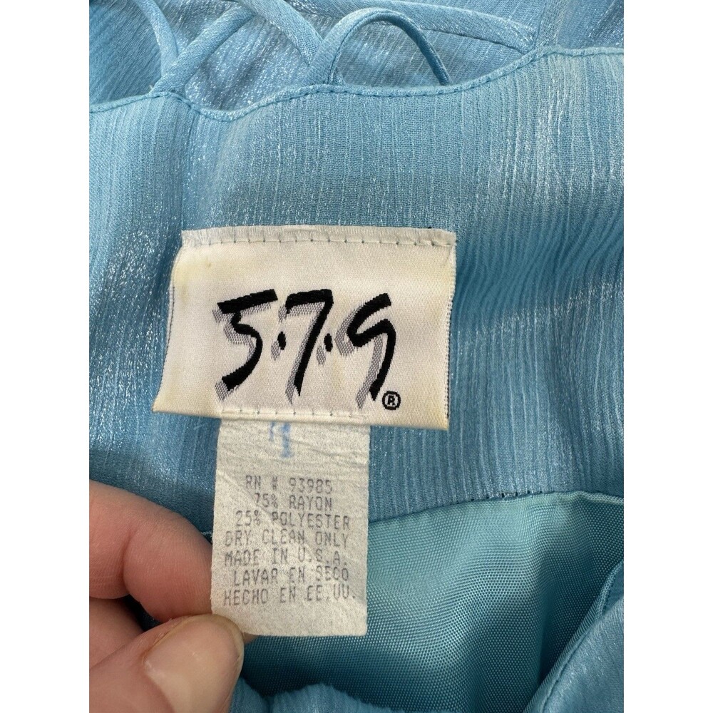 Y2K Teal Prom Dress Formal Slip Style Maxi Small - Picture 7 of 10